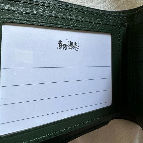 3 in 1 Varsity Green Striped Coach Wallet for Men